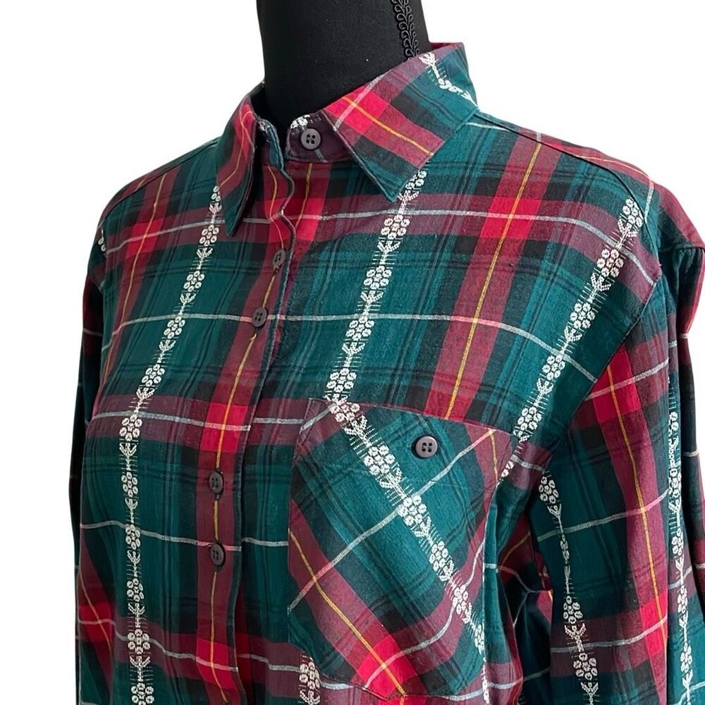 Cabin Creek Vintage Cotton Button Up Plaid Shirt size L - Picture 7 of 12